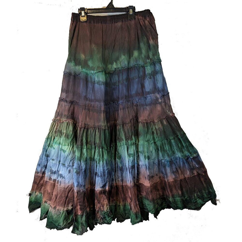 Indian cotton layered grunge vintage maxi skirt Small - Medium
